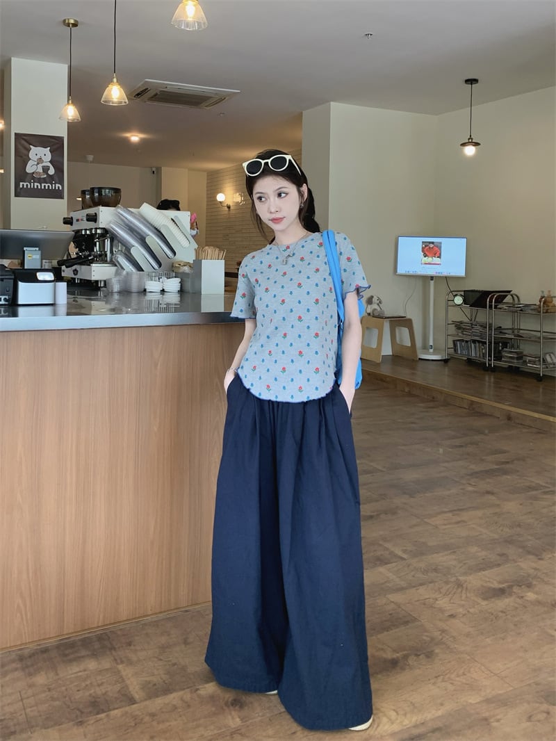 【set】Tシャツ×ワイドパンツセット　M24788