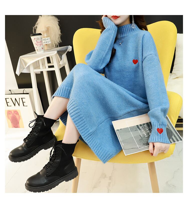 【dress】人気集中アイテム!気質満点スウィートシンプルゆったりニットワンピース G2655