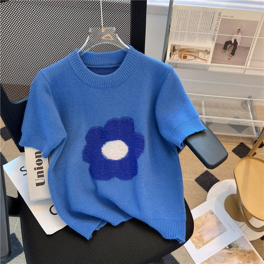 【tops】2色ボーダー柄ニットF7218