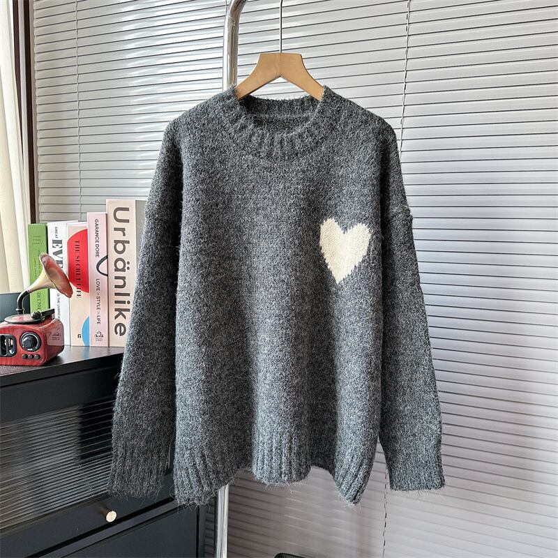 【tops】ハート柄ニットセーター　M18801