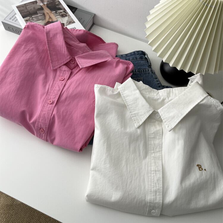 【tops】POLOネック刺繍シャツ　M29906
