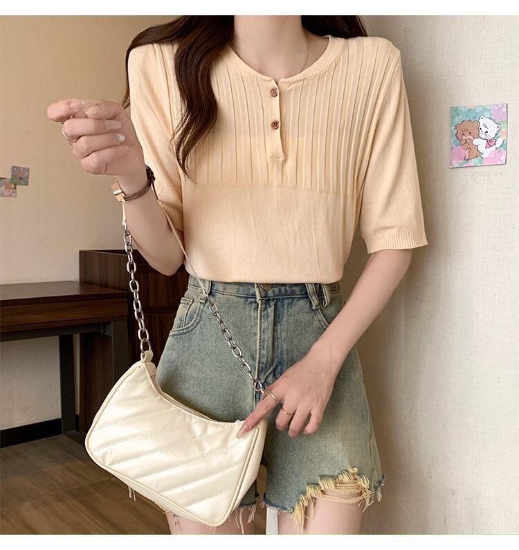 【tops】ニット薄手TシャツG21071