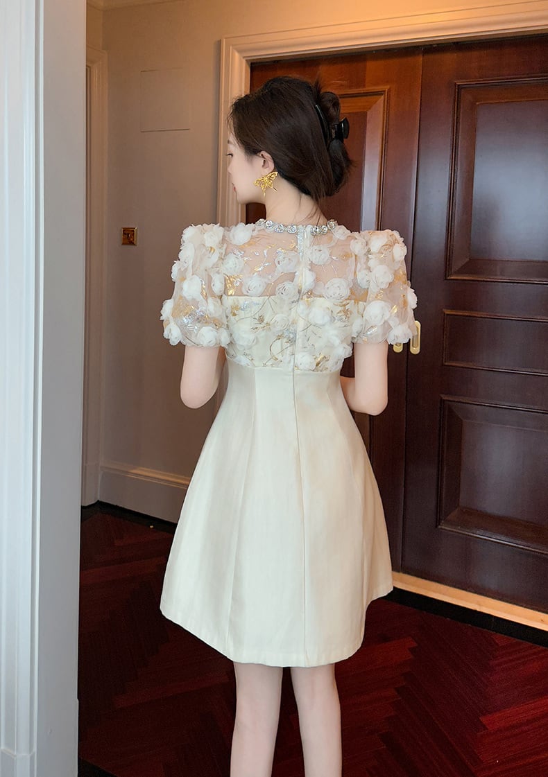 【dress】立体フラワーデートワンピース　M25073