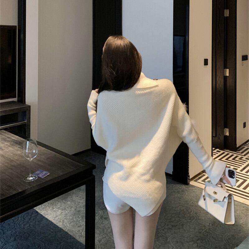 【tops】ファードッキングニットセーター　M28365