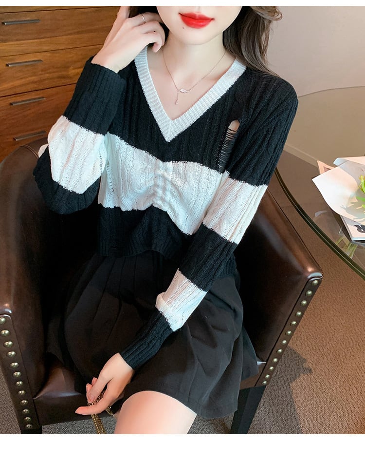 【tops】カットワークニットセーター　M25768
