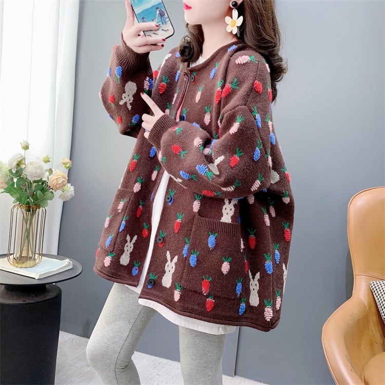 【outer】ジャカードニットカーデ　M28289