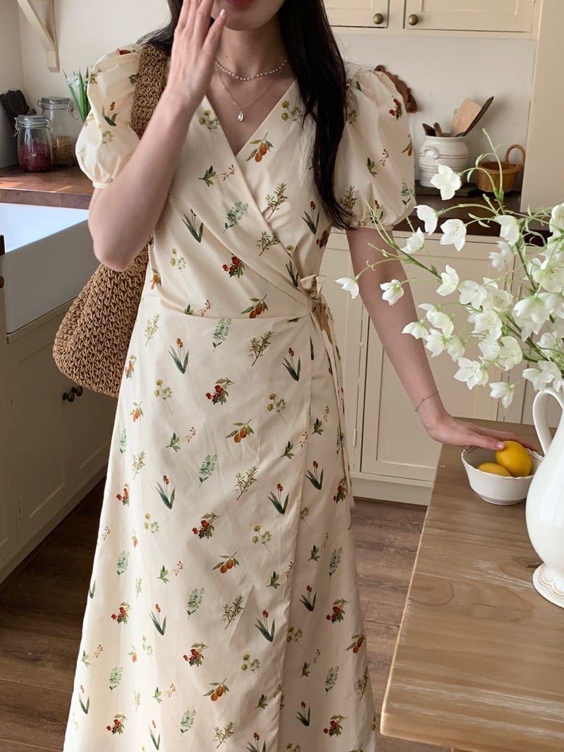 【dress】花柄ワンピース　M25191