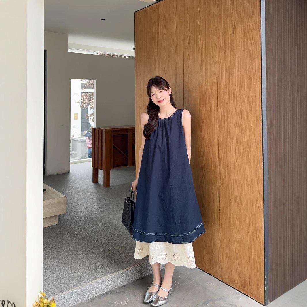 【dress】レース切り替えノースリーブワンピース　M29817