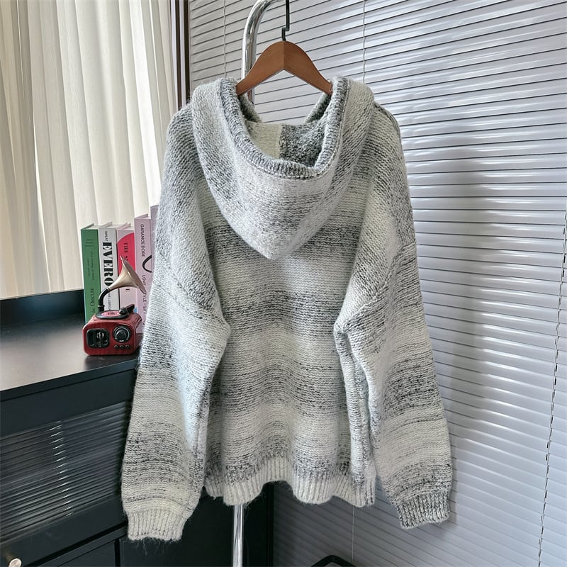 【tops】フード付きニットセーター　M26391