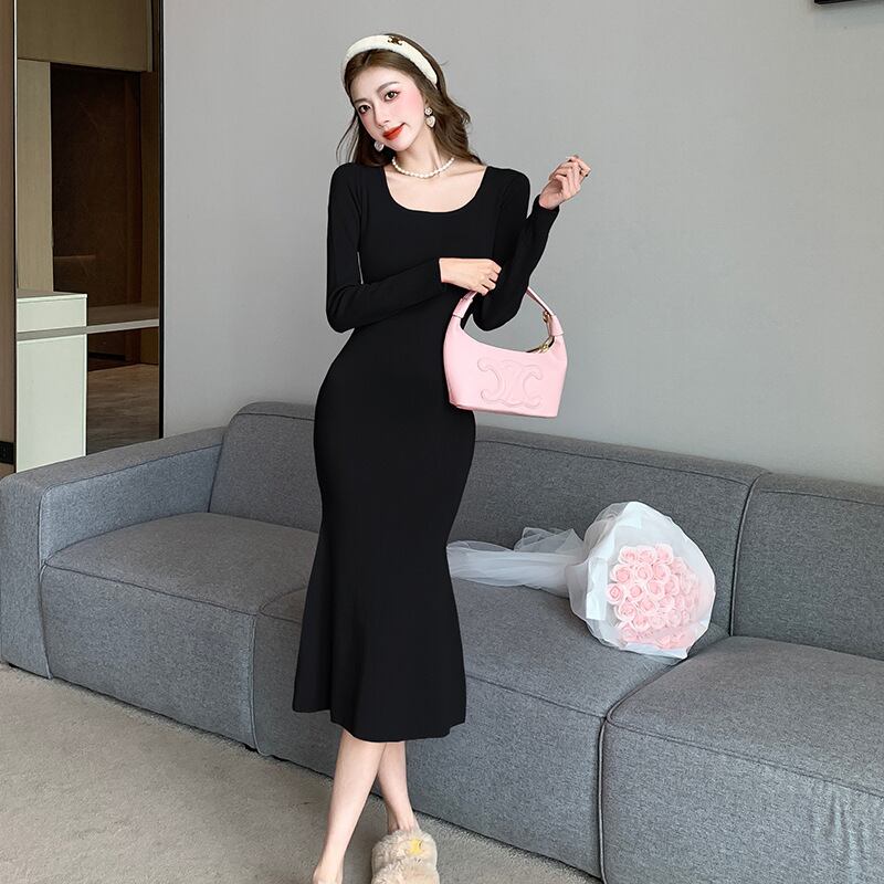 【dress】マーメイドニットワンピース　M18607