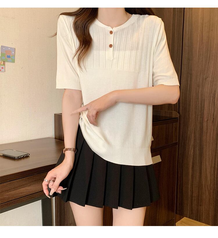 【tops】ニット薄手TシャツG21071