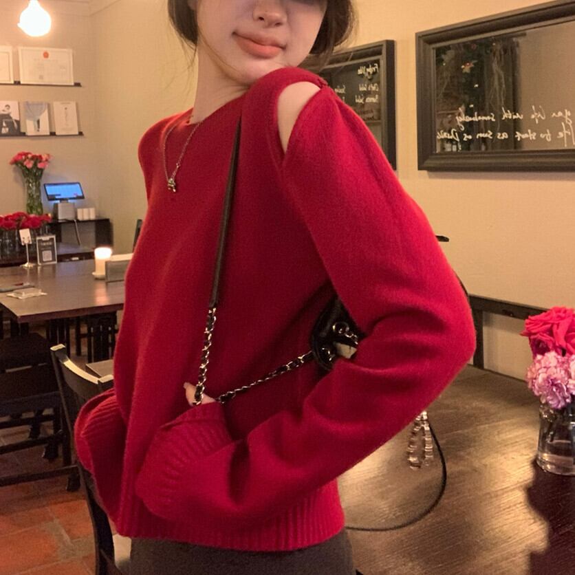 【tops】オフショルダーニットセーター　M28746