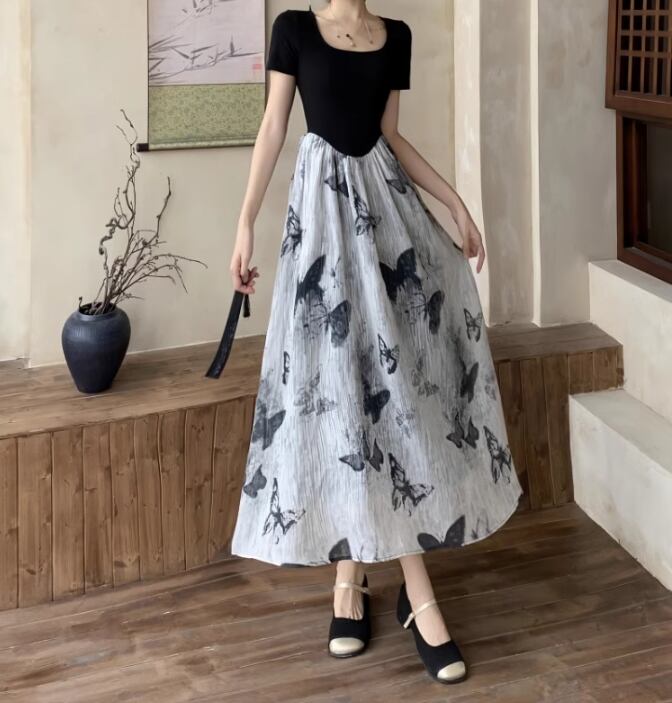 【dress】偽二つ切り替えワンピース G21002