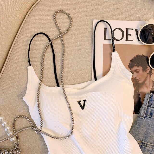 【tops】2色ニットキャミソールF7366