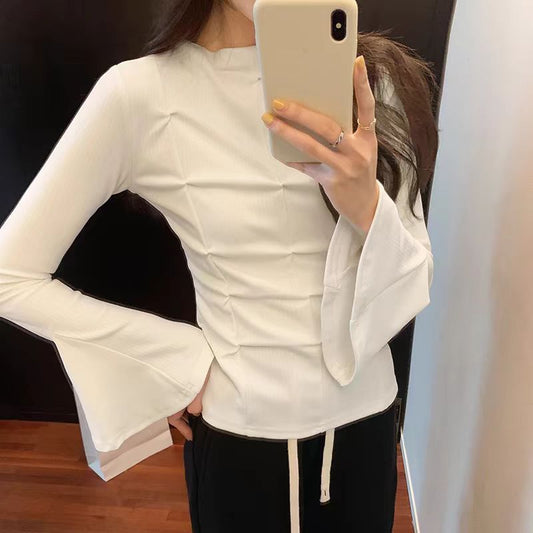 【tops】ギャザーフレアスリーブTシャツG23147