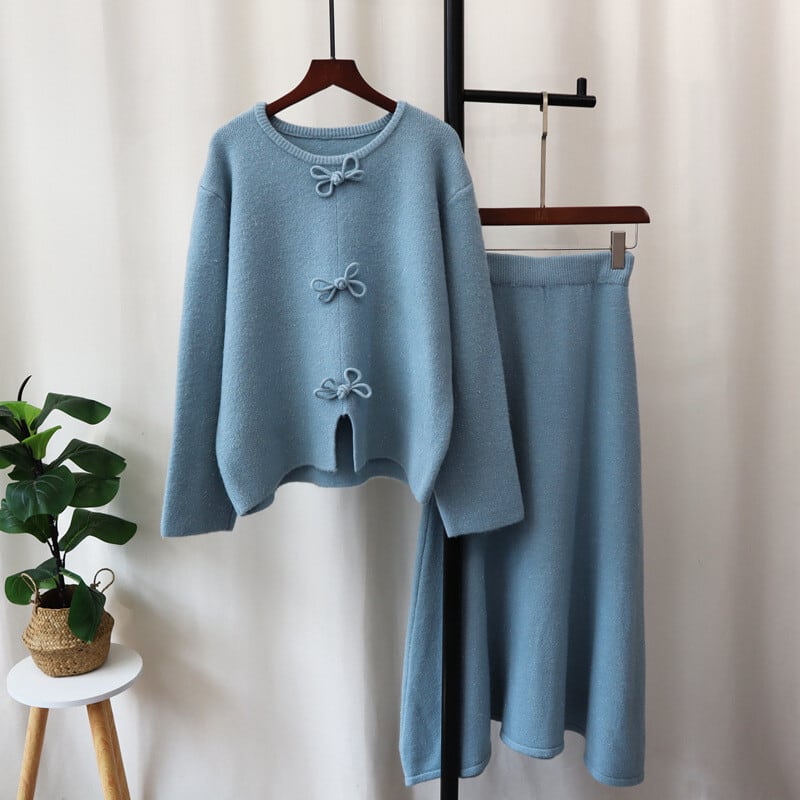 【set】ニットセーター×スカートセット　M26853