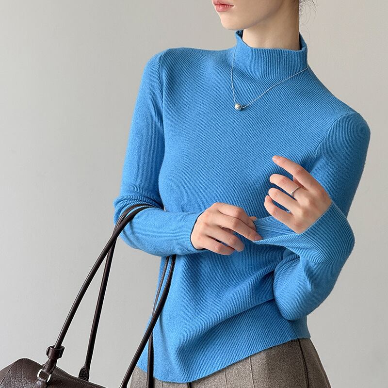 【tops】ハイネックニットトップス Q6970