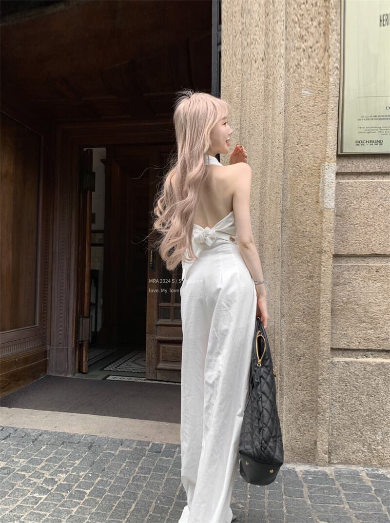 【set】バックレストップス×ワイドパンツセット　M30043