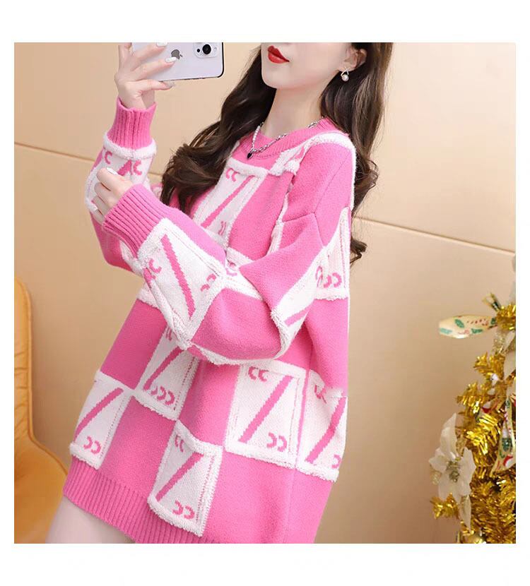 【tops】配色切り替えニットセーター　M29165