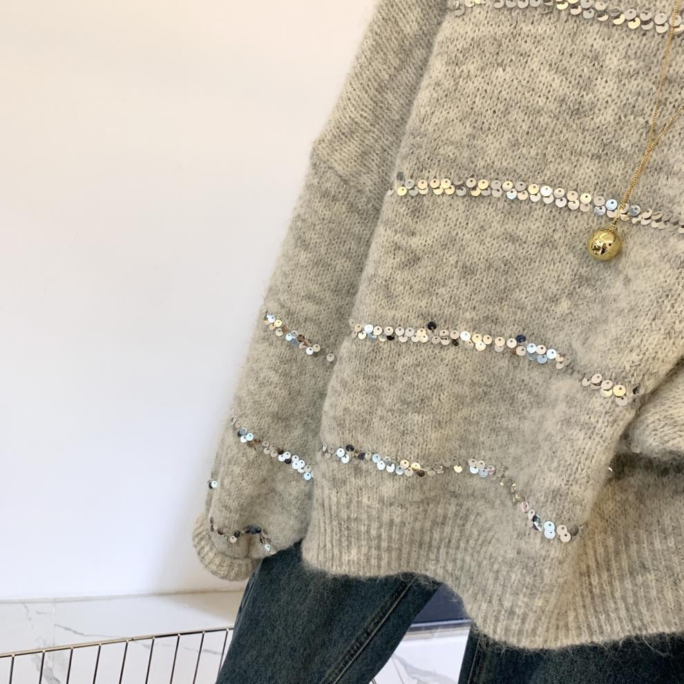 【tops】スパンコールニットセーター　M29252