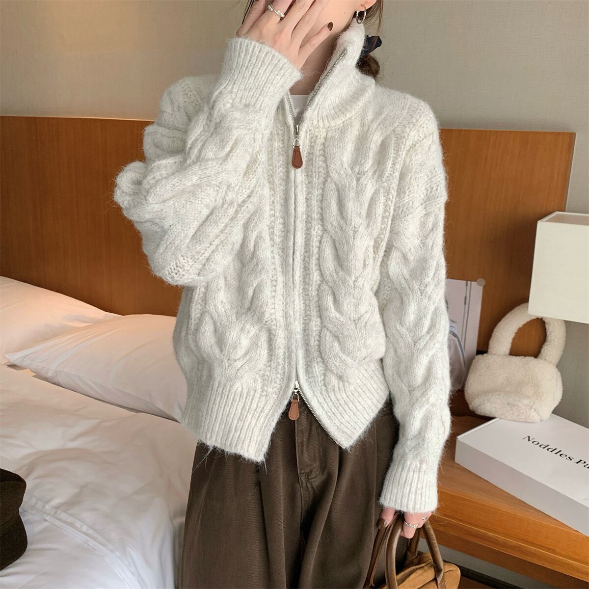 【outer】Wジップニットカーデ　M27741