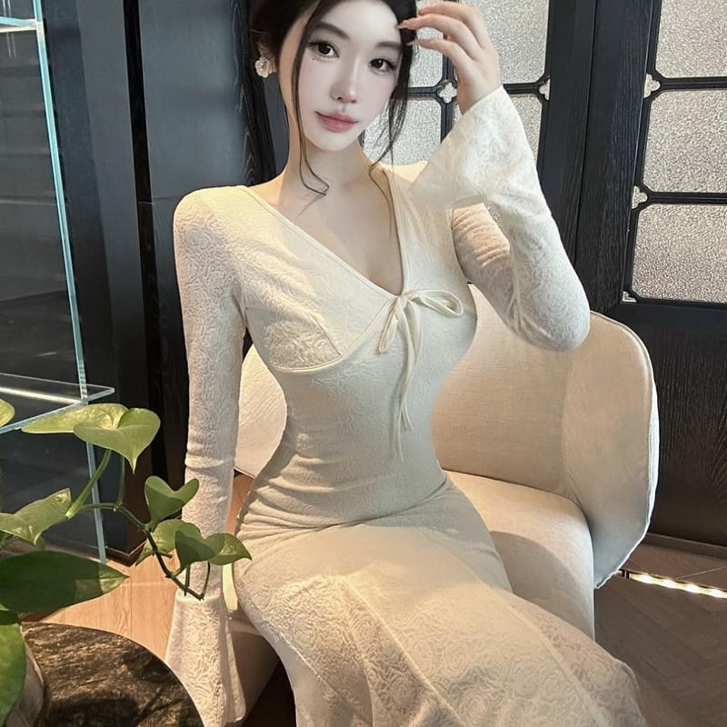 【dress】ロングマーメイドワンピース Q7760