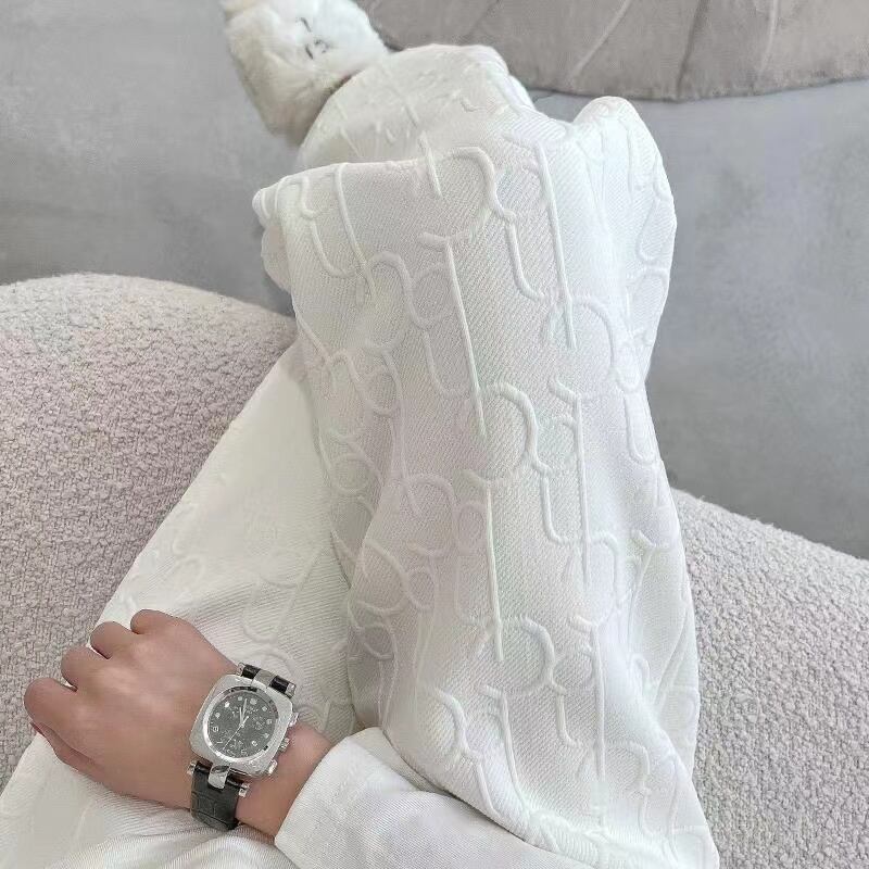 【bottoms】オシャレ度満点裏起毛ハイウエスト合わせやすい英字柄無地寒さ対策ガウチョパンツF1531