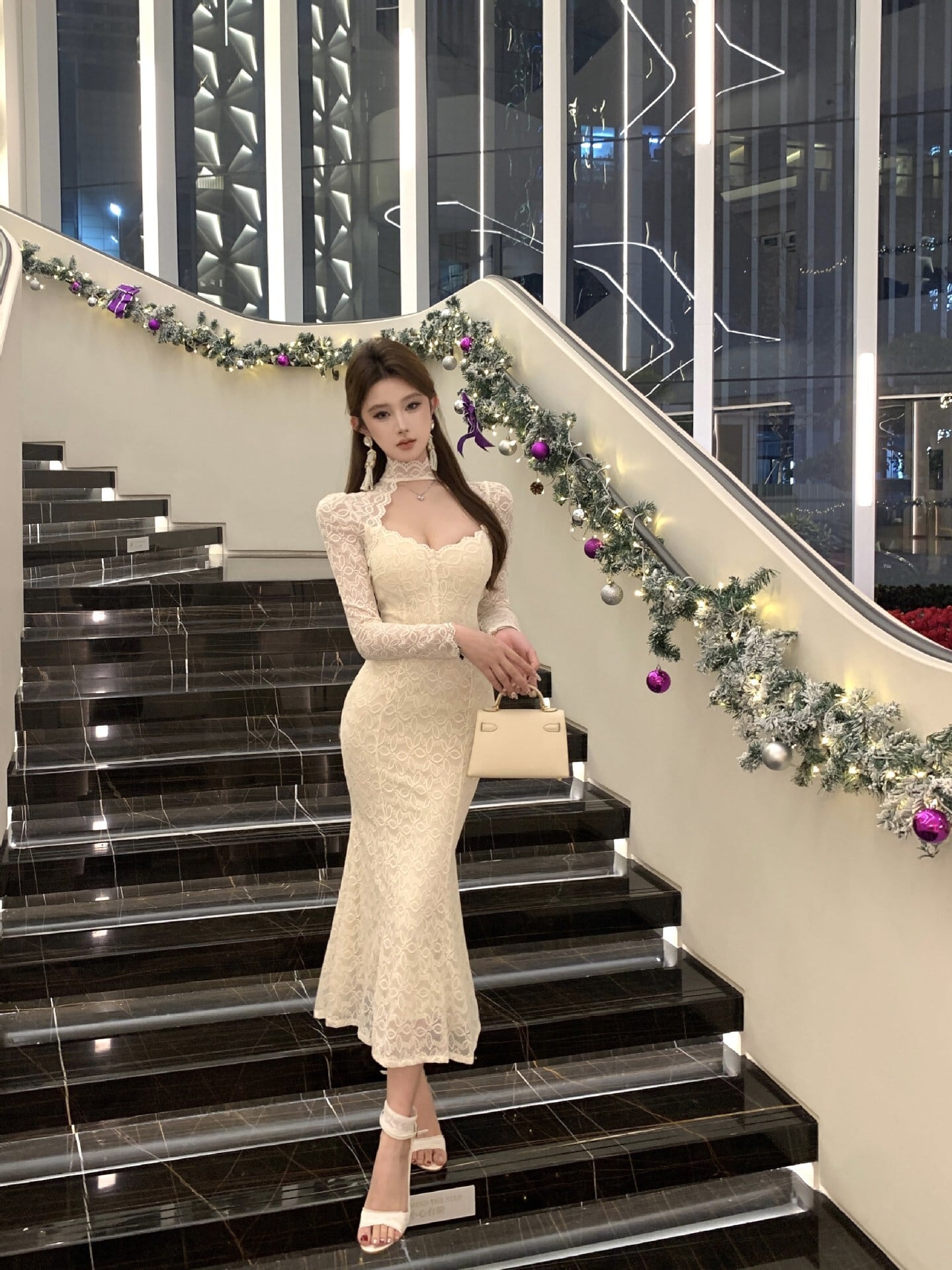 【dress】マーメイドレースワンピース　M29430