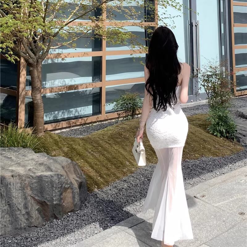 【dress】チュールドッキングレースキャミワンピース Q8330