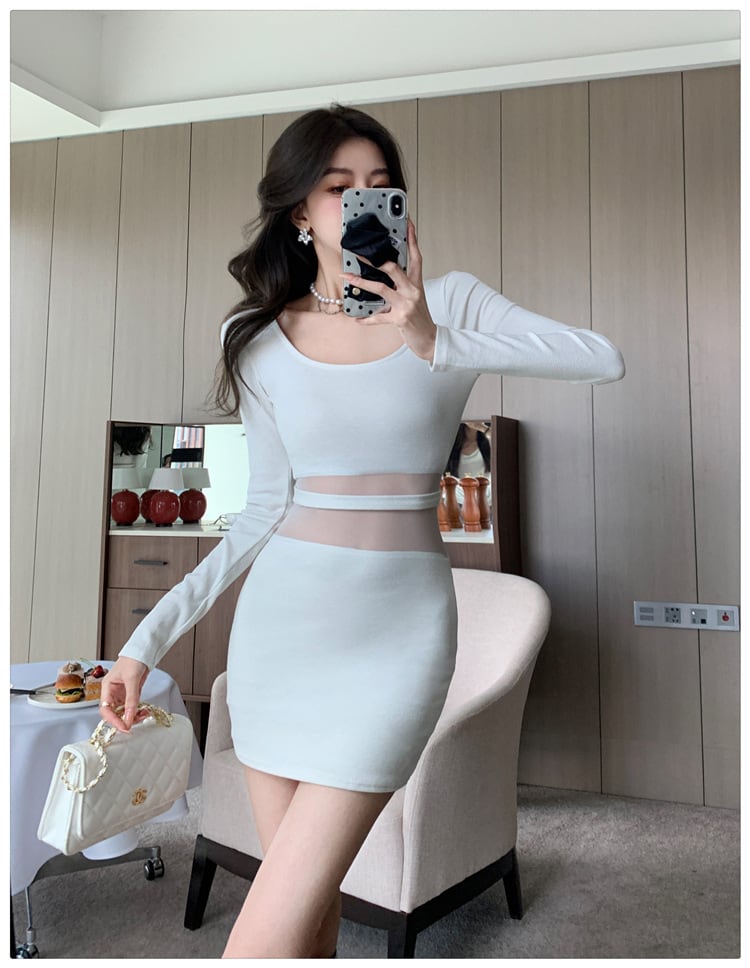 【dress】チュールドッキングワンピース　M27671
