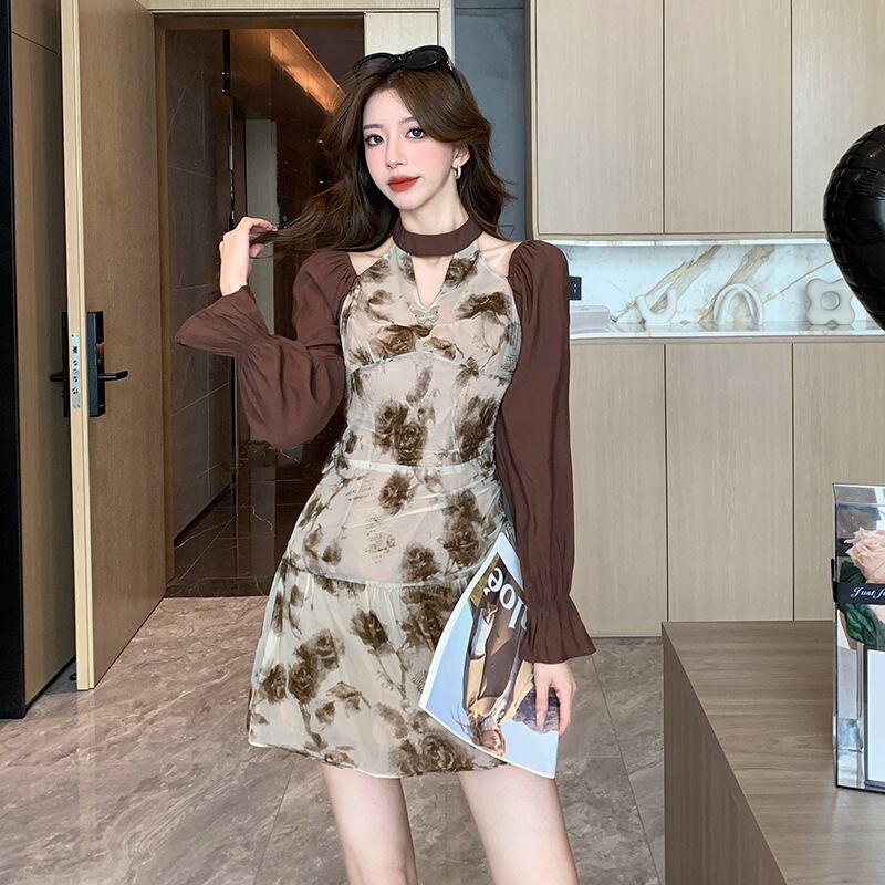 【dress】プリントデートワンピース　M28211