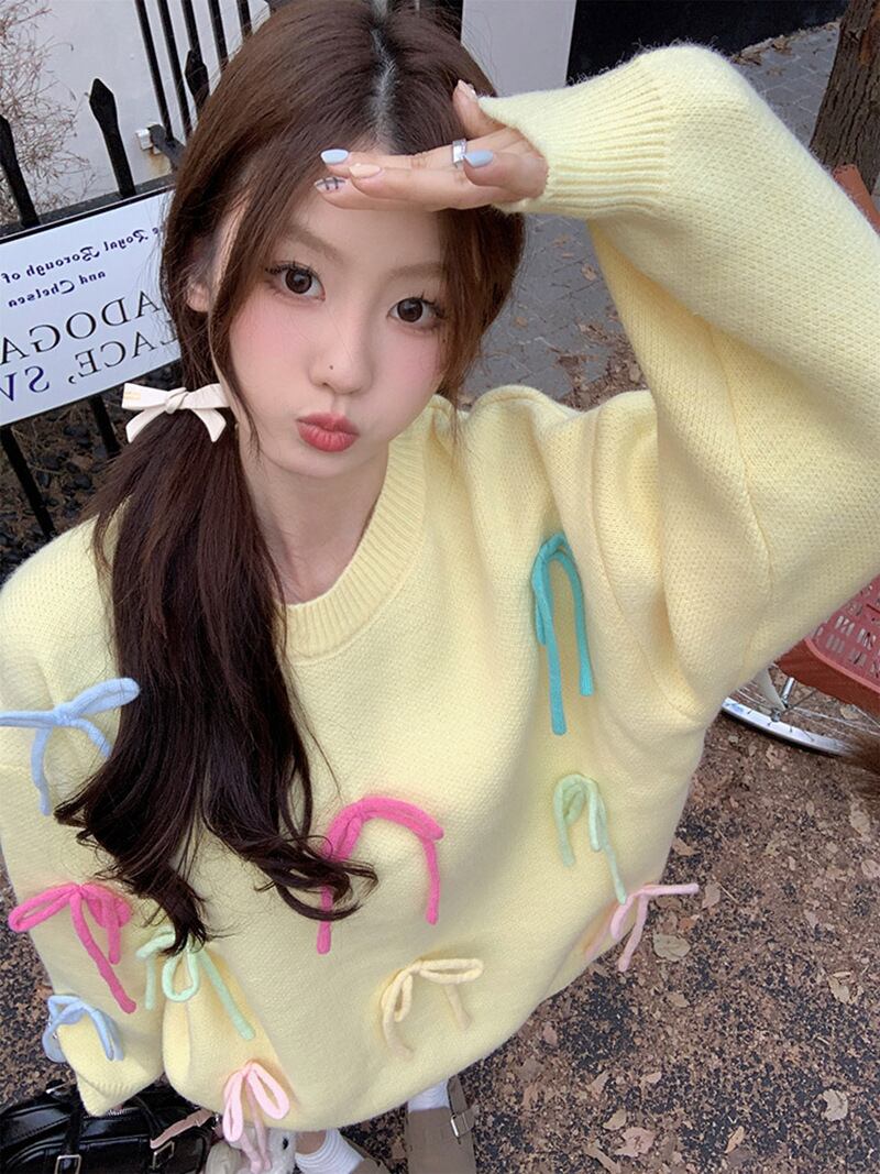 【tops】クルーネックニットセーター　M19182