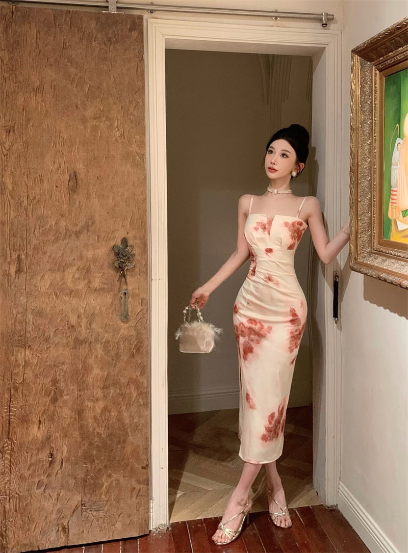 【dress】キャミプリントワンピース　M25100