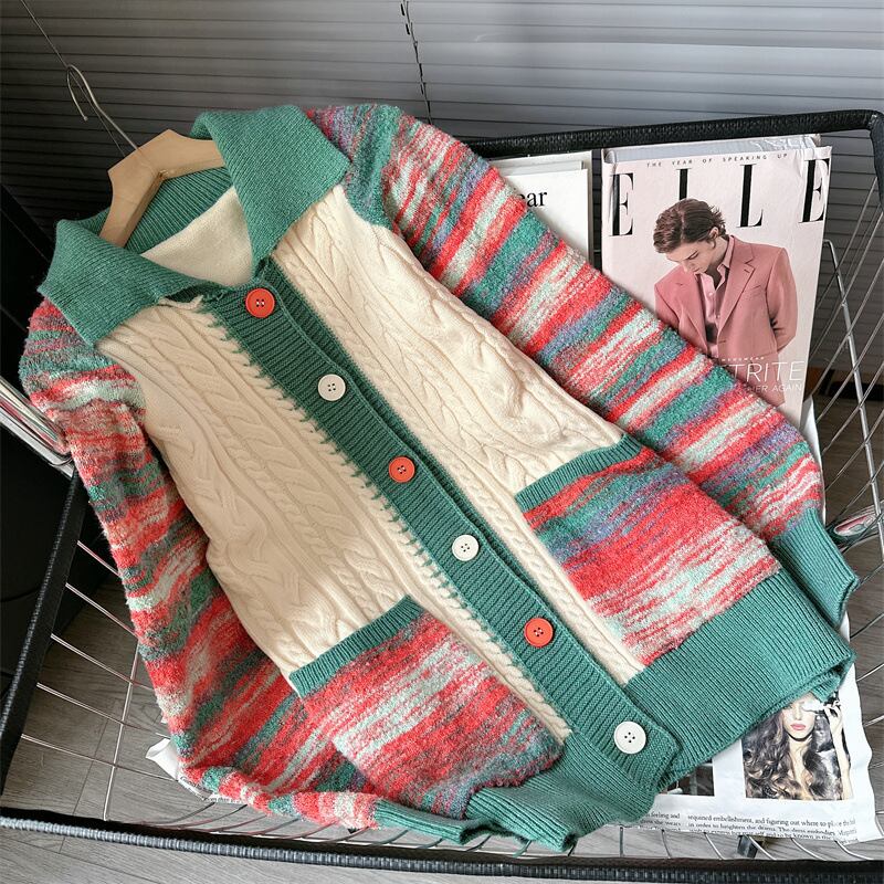 【outer】ドッキングニットカーデ　M19053