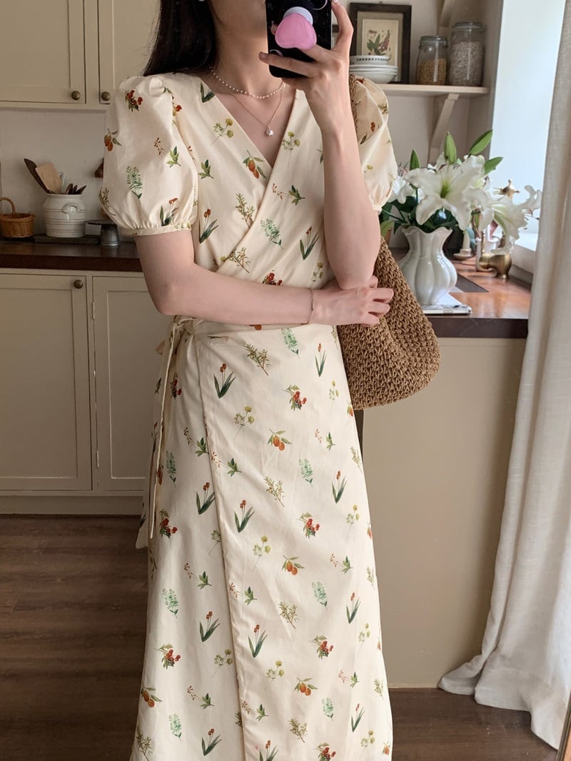 【dress】花柄ワンピース　M25191