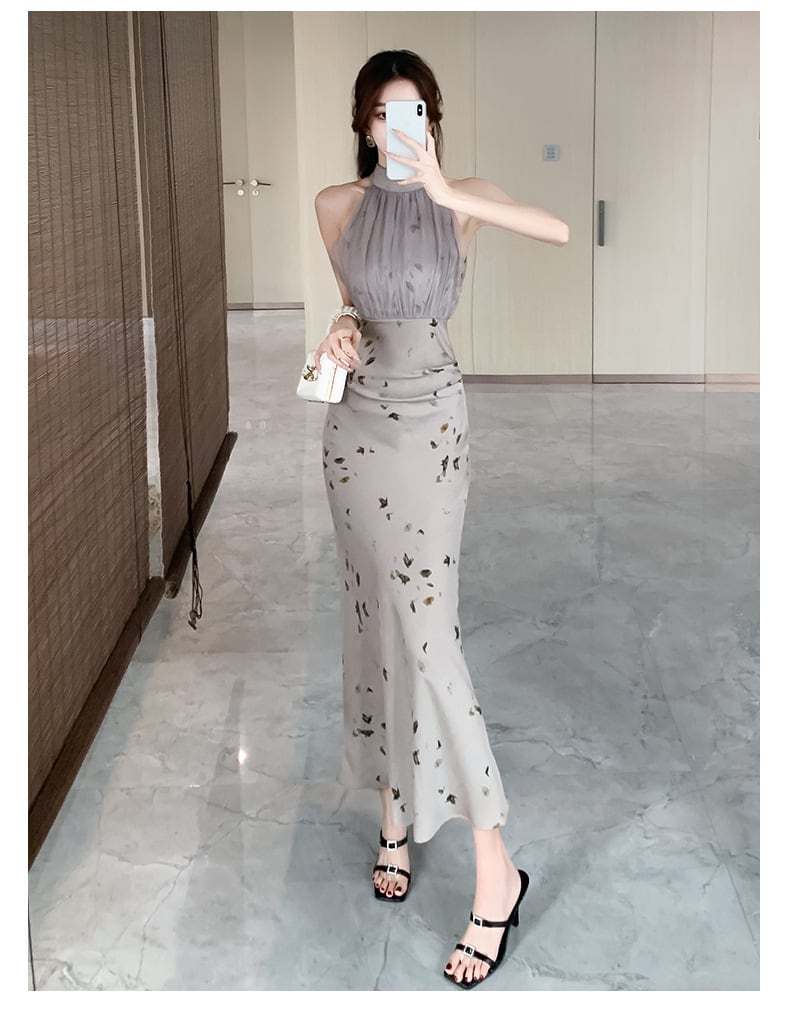 【dress】ノースリーブ切り替えワンピース　M24298