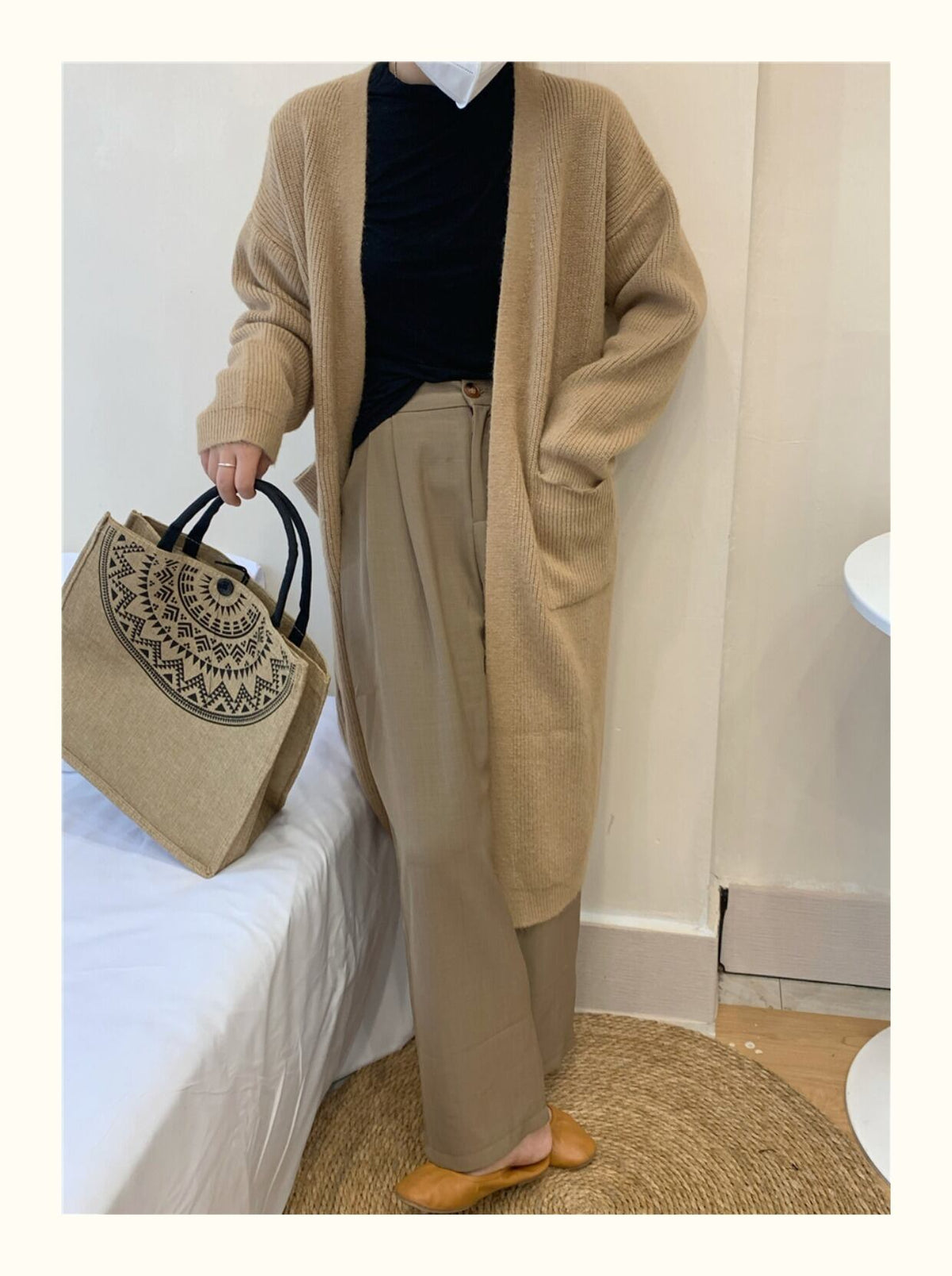 【outer】ロング丈ニットカーデ　M19145
