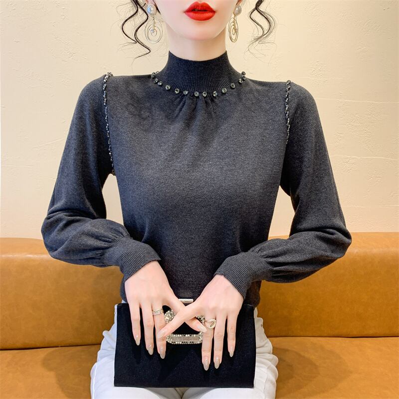 【tops】ビジューニットトップス　M27840