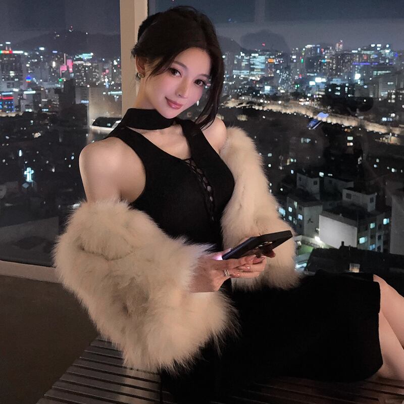 【dress】ノースリーブニットワンピース Q7633