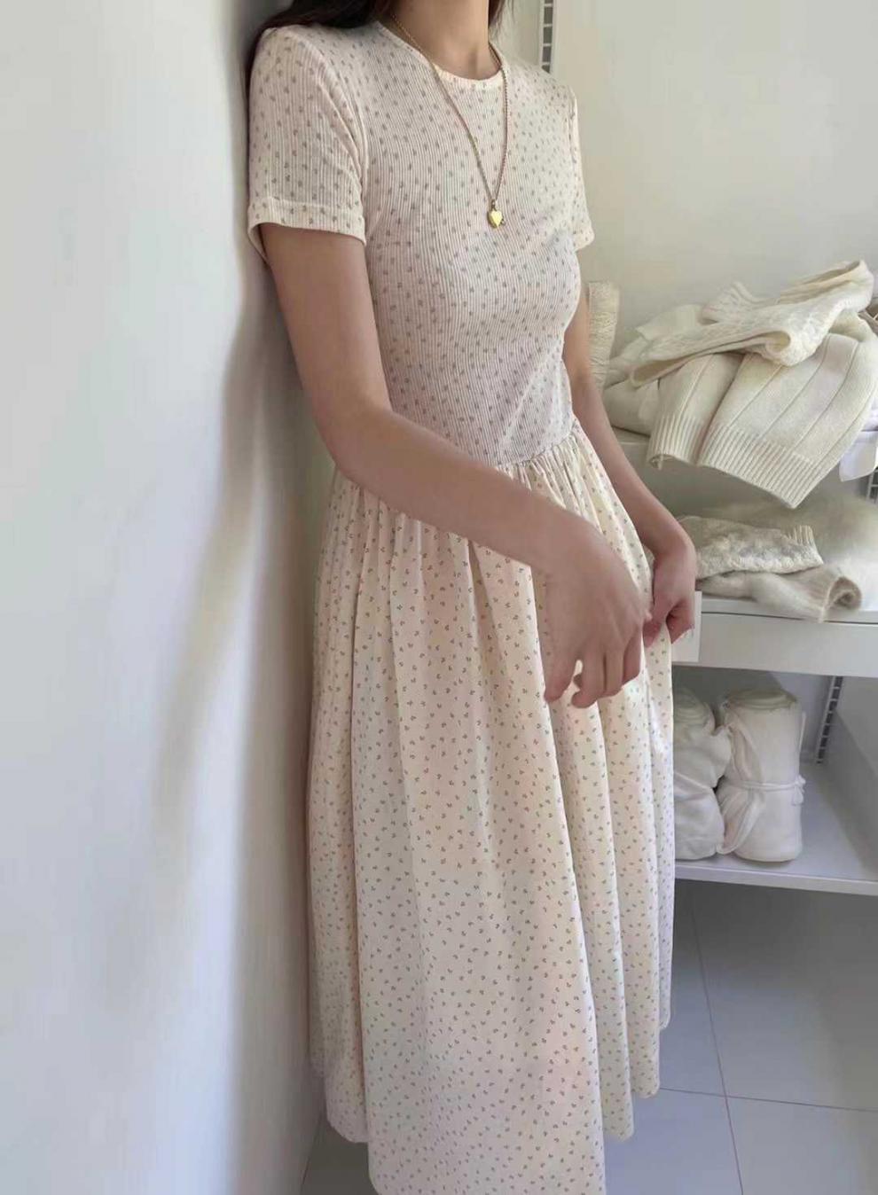 【dress】ギャザー花柄ワンピース G20230