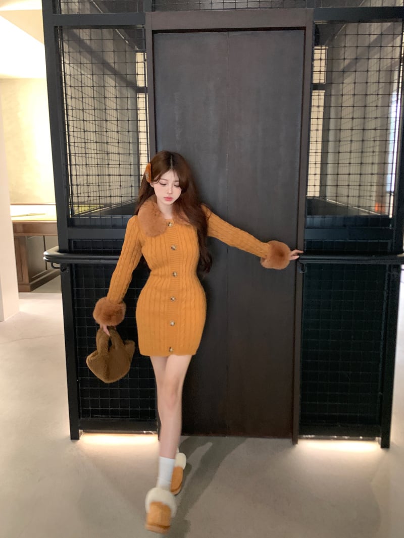 【dress】ファーニットワンピース　M27811