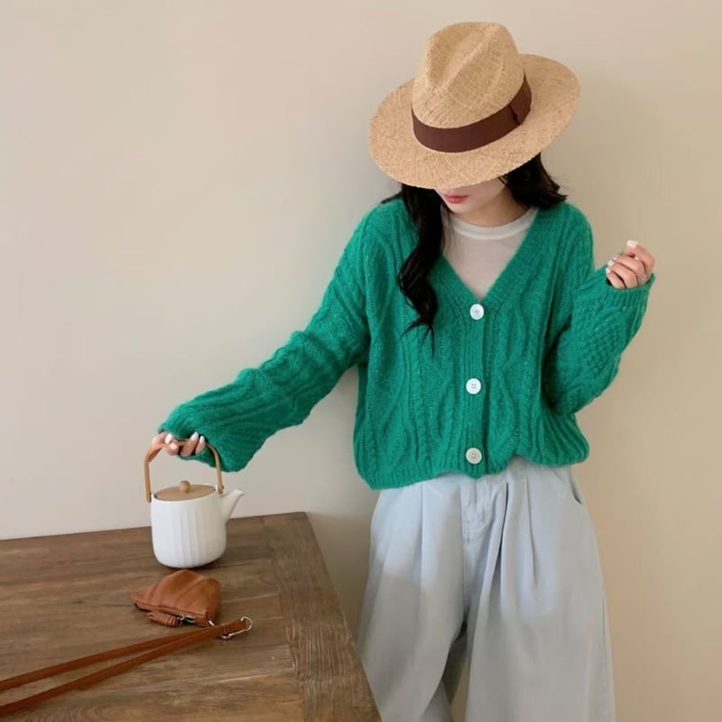 【outer】5色展開ニットカーディガン Q8157