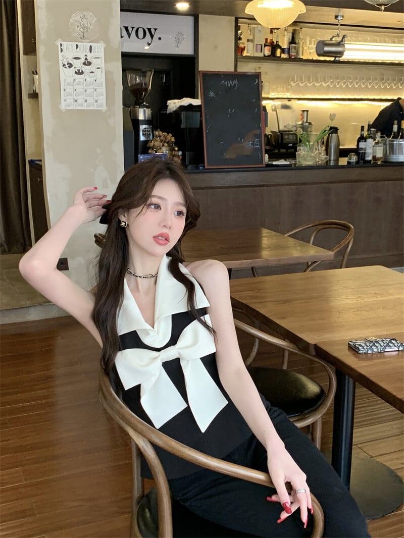 【tops】リボン付きトップス　M24676