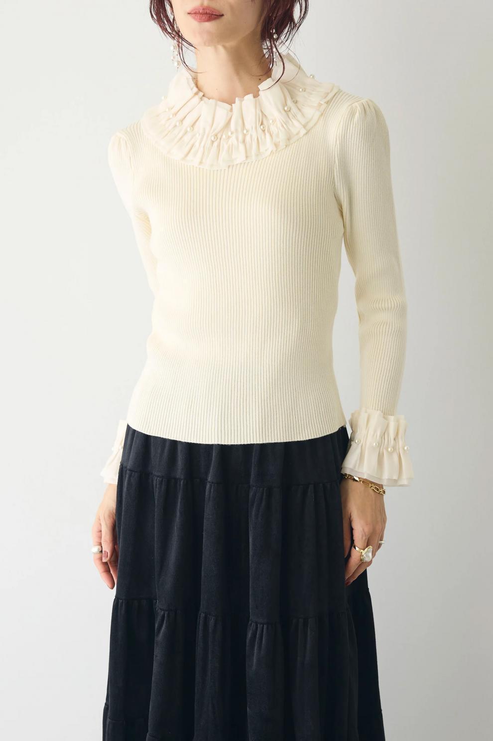 【tops】ドッキングニットトップス　M28689