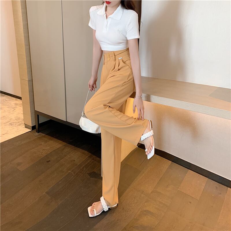 【bottoms】合わせやすいルーズハイウエストガウチョパンツ3色