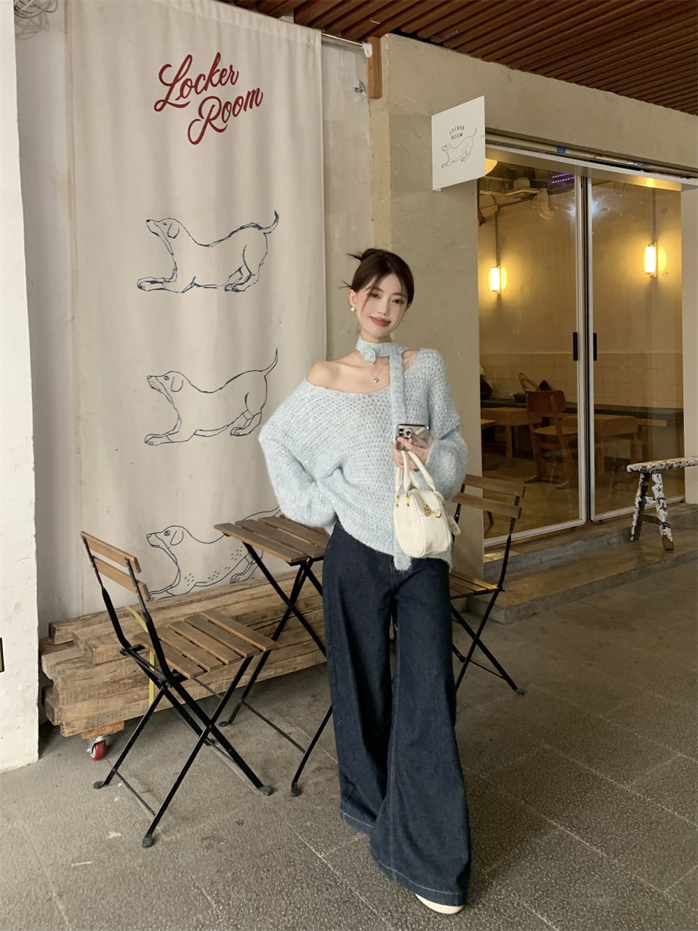 【tops】Vネックニットセーター　M27059