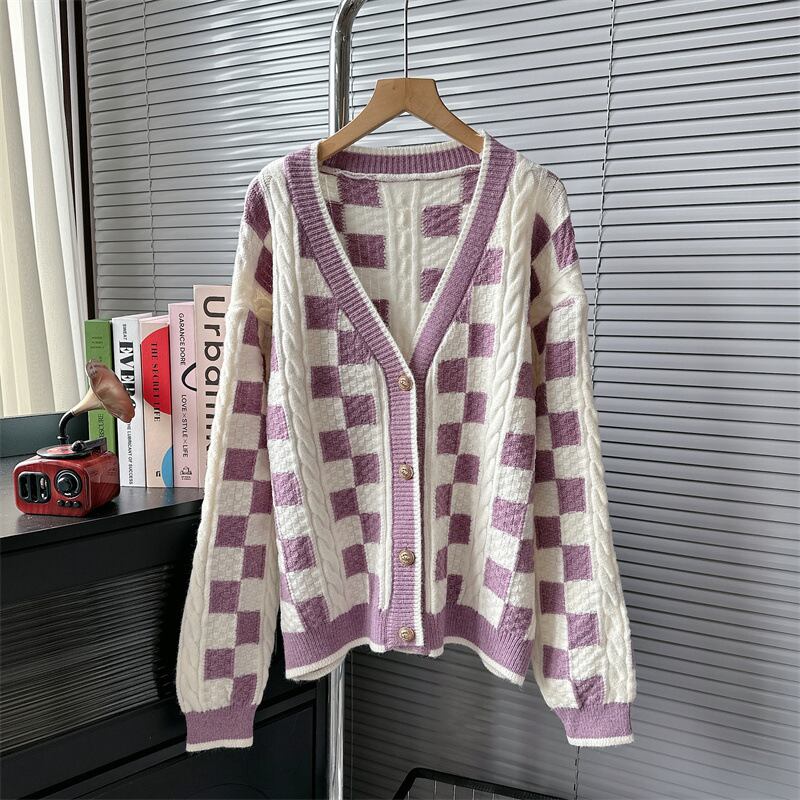 【outer】Vネックニットカーデ　M18574