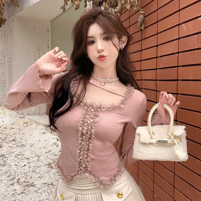 【tops】レース切り替えトップス　M29321