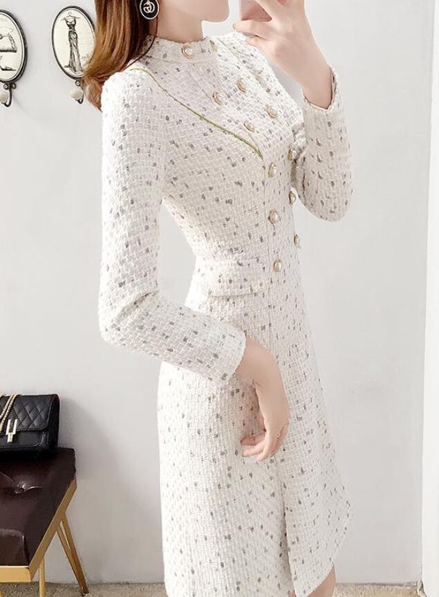 【dress】美人度アップ!気質満点シンプル秋エレガント上品な質感ワンピース G2543