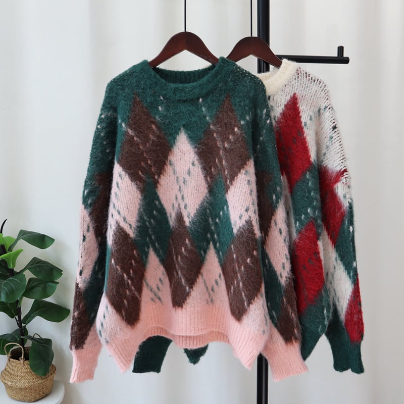 【tops】ダイヤモンドニットセーター　M28094